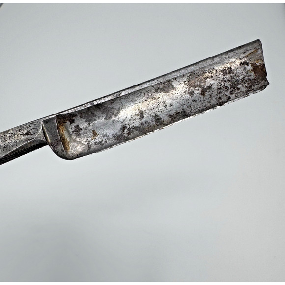 Vintage J.A. Henckels Twin Works Straight Razor Solingen Germany Wood Grain Hand - Picture 3 of 11